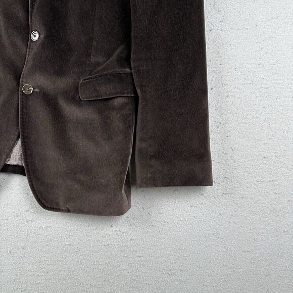 Dolce And Gabbana Blazer Men’s Small Brown Velvet 2 Button Notch Collar Lined - Picture 2 of 16